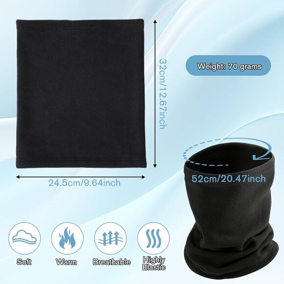 🆕Men's Black 2-Pack Neck Gaiter Breathable Wind-proof Cotton Stretchy Face Mask - Picture 2 of 7